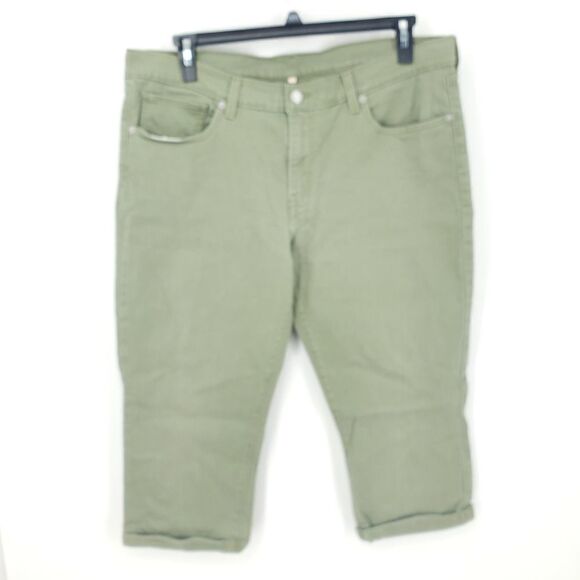 Levi's Olive Green Denim Capri Pants Size 33 - Picture 1 of 8